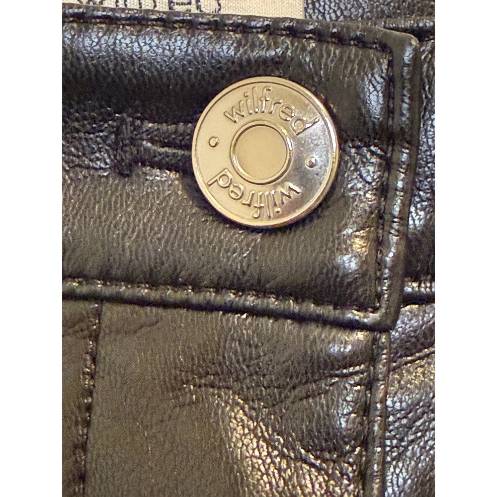 Wilfred Melina Pants Women Size 6 Black Excellent Vegan Leather High Waist‎ - Picture 3 of 6